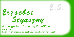 erzsebet styaszny business card